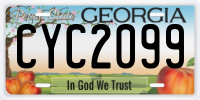 GA license plate CYC2099