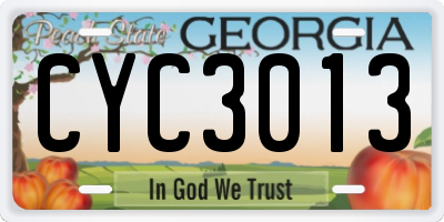 GA license plate CYC3013