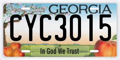 GA license plate CYC3015