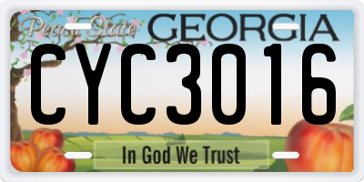 GA license plate CYC3016