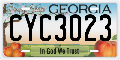 GA license plate CYC3023