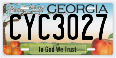 GA license plate CYC3027