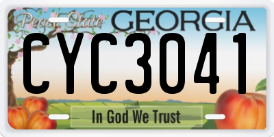 GA license plate CYC3041