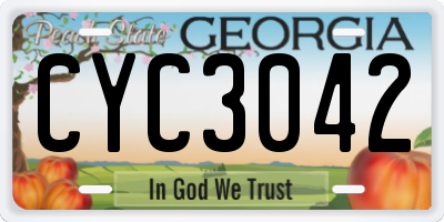 GA license plate CYC3042