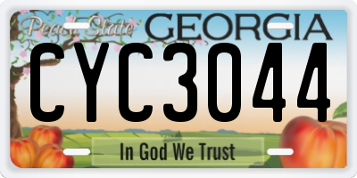 GA license plate CYC3044