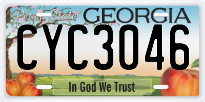 GA license plate CYC3046