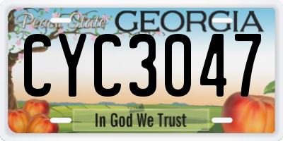 GA license plate CYC3047