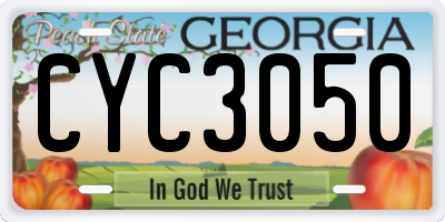 GA license plate CYC3050
