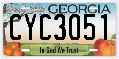 GA license plate CYC3051