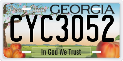 GA license plate CYC3052