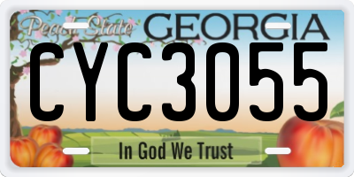 GA license plate CYC3055