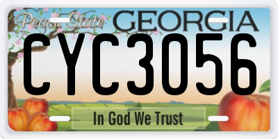 GA license plate CYC3056