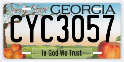 GA license plate CYC3057