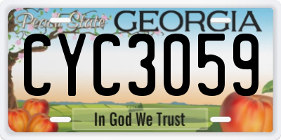 GA license plate CYC3059