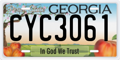 GA license plate CYC3061