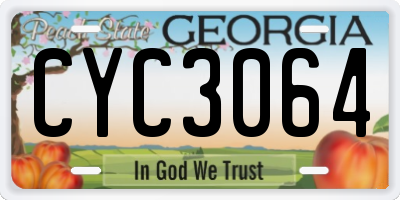 GA license plate CYC3064