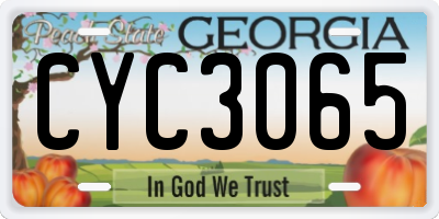 GA license plate CYC3065