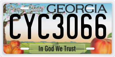 GA license plate CYC3066