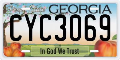 GA license plate CYC3069