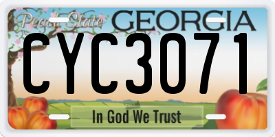 GA license plate CYC3071
