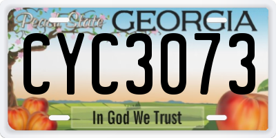 GA license plate CYC3073