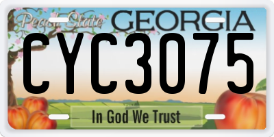 GA license plate CYC3075