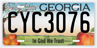 GA license plate CYC3076