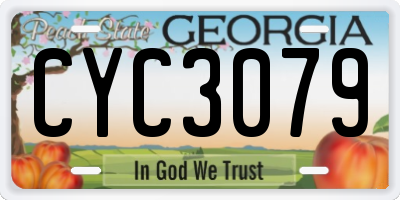 GA license plate CYC3079
