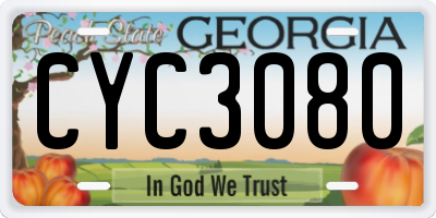 GA license plate CYC3080