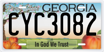 GA license plate CYC3082