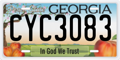 GA license plate CYC3083