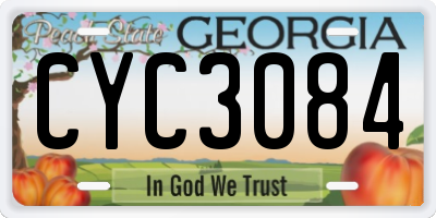 GA license plate CYC3084
