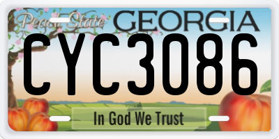 GA license plate CYC3086