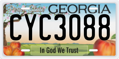 GA license plate CYC3088