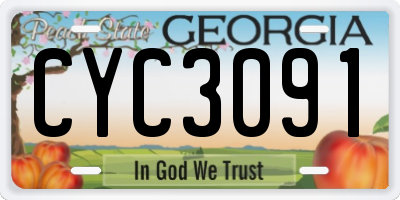 GA license plate CYC3091