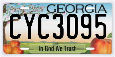 GA license plate CYC3095