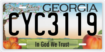 GA license plate CYC3119