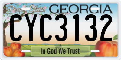 GA license plate CYC3132