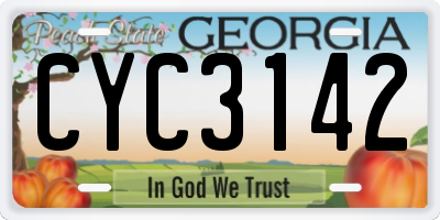 GA license plate CYC3142