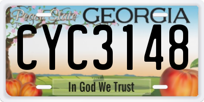 GA license plate CYC3148