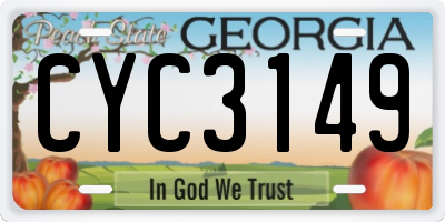 GA license plate CYC3149