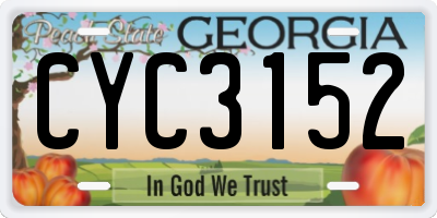 GA license plate CYC3152