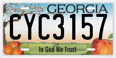 GA license plate CYC3157