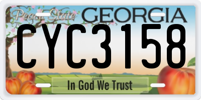GA license plate CYC3158
