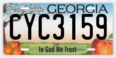 GA license plate CYC3159