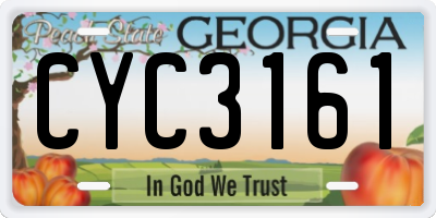 GA license plate CYC3161