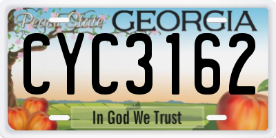 GA license plate CYC3162