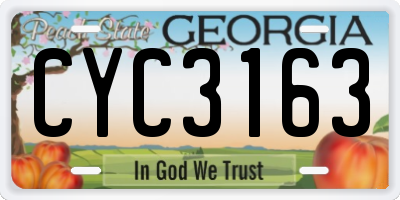 GA license plate CYC3163