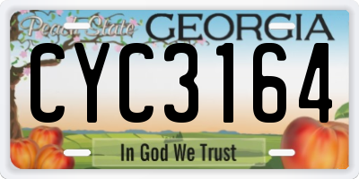 GA license plate CYC3164