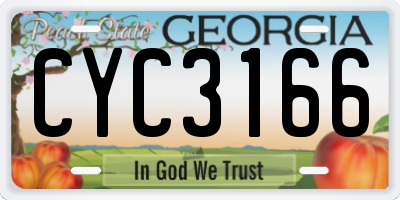 GA license plate CYC3166